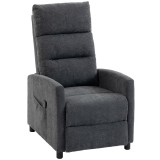 HOMCOM Fotoliu Reclinabil Manual cu Masaj 160&deg;, Chenille, Suport Picioare, Telecomandă, Buzunare, Gri &Icirc;nchis | Aosom Romania