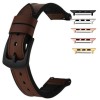 Curea hibrid piele-silicon, compatibila Apple Watch 10, 42mm, Dark Brown