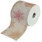 Panglică Decorativă Brad Crăciun, Fulg Glitter, Ecru, Lungime 5m, Lățime 63mm, Poliester