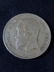 Belgia 1873 - 5 Franci - Monedă de argint #5