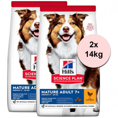 Hill&amp;amp;#039;s Science Plan Canine Mature Adult 7+ Medium Chicken 2 x 14kg foto