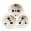 Triplu Stecher Rotund 3 Schuko Alb Adaptor Priza Multipla