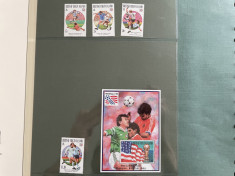 BVI - serie timbre fotbal campionatul mondial 1994 SUA nestampilate MNH foto