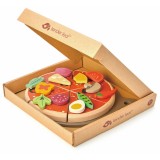 Petrecere cu pizza din lemn, Tender Leaf Toys, 19 piese