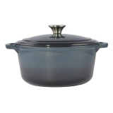 Oala Fonta Emailata Perfect Home 4L, Capac Sticla, Maner Inox, Diametru 24cm, Compatibila Aragaz, Gaz, Electric, Cuptor