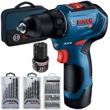 Bosch GSR 12V-30 - Masina de gaurit si insurubat cu 2 acumulatori Li-Ion 12 V 2 Ah 30 Nm geanta textila accesorii