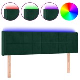Cumpara ieftin Tablie de pat cu LED, verde inchis, 147x16x78/88 cm, catifea