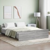 VidaXL Cadru de pat cu tăblie la cap/picioare, gri sonoma, 150x200 cm 3203759