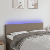 Cumpara ieftin Tăblie de pat cu LED, gri taupe, 144x5x78/88 cm, textil