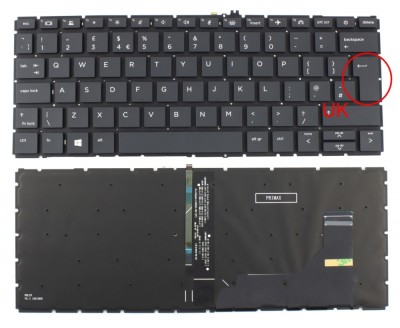 Tastatura HP EliteBook 835 G7 iluminata layout UK fara rama enter mare foto