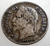 J.018 FRANTA NAPOLEON III 50 CENTIMES 1867 BB ARGINT
