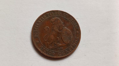 Spania-5 Centimos 1870 foto