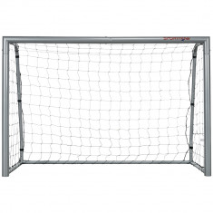 SPORTNOW Poarta de fotbal 8ft x 5ft, Plasa de fotbal pentru gradina cu tarusi de sol, montare rapida si simpla, Poarta pentru antrenament