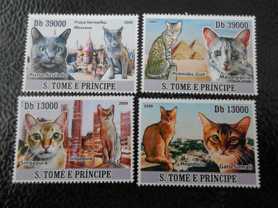 Sao Tome si Principe -Fauna ,pisici-serie completa ,MNH foto