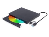 Unitate Optică Externă DVD GEMBIRD DVD-USB-031 cu USB A și USB C, Neagră