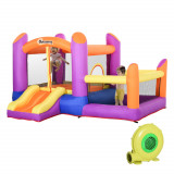 Castel Gonflabil pentru Copii Outsunny cu Trambulina si Piscina, Multicolor, 300x280x170cm | Aosom RO