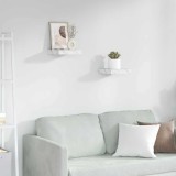 vidaXL Raft de perete Pe perete 2 pcs Marmură albă 23 x 23,5 x 4 cm 42019960