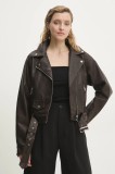 Answear Lab geaca ramones culoarea maro, de tranzitie