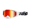 Ochelari 100% Armega Lightsaber albi - lentila red mirror, 100%