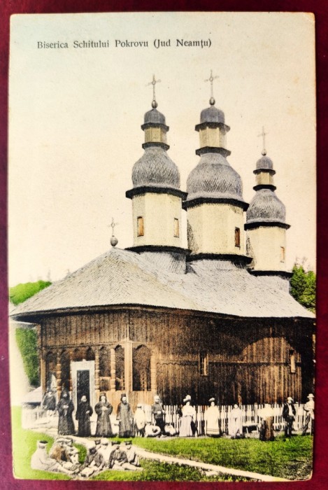 Biserica Schitului Pokrovu Pocrov 1911 - destinatar Gh. T. Kirileanu, posibil scrisa de Arghezi, printata, color, animata, circulata la Brosteni