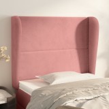 vidaXL Tăblie de pat cu aripioare, roz, 93x23x118/128 cm, catifea