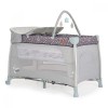 Patut Pliabil 2 Nivele Cangaroo Good Night Silver, cu Saltea si Geanta Transport, 0-3 ani, Aluminiu/Textil/Plastic