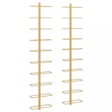 Cumpara ieftin Suport sticle de vin, de perete, 10 sticle, 2 buc, auriu, metal