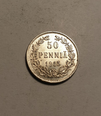 Finlanda 50 Pennia 1915 UNC foto
