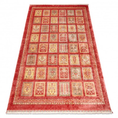 HERIZ A0985A covor oriental, cadru visiniu - fire de bambus, exclusivist, stilat, 200x290 cm foto
