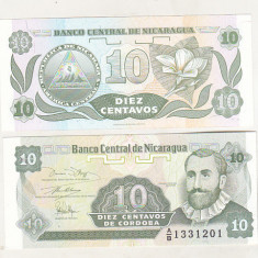 bnk bn Nicaragua 10 centavos 1991 unc