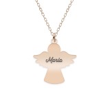 Angelino - Colier personalizat ingeras din argint 925 placat cu aur roz