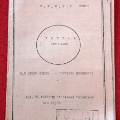 Program meci fotbal FC INTER SIBIU - CORVINUL HUNEDOARA (31.07.1986)