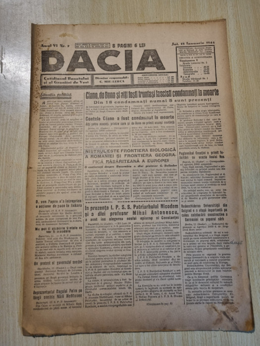 Dacia 13 ianuarie 1944-executia tradatorilor fascismului din italia,razboiul
