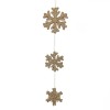 Decorațiune Crăciun, Model Suspendabil, Fulgi Spumă Bej cu Glitter, 55cm, Set 3 Bucăți, Oem