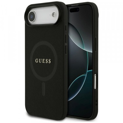 Husa MagSafe pentru Apple iPhone 17 Air, Guess, Saffiano Classic Logo, Neagra foto
