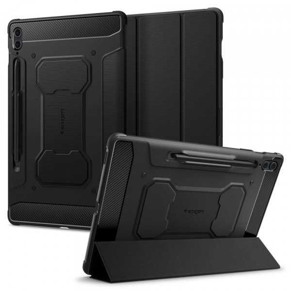 Husa pentru Samsung Galaxy Tab S9 FE, Spigen, Rugged Armor Pro, Neagra