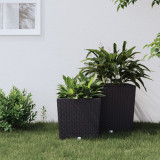 VidaXL Jardinieră cu interior detașabil, antracit, 21 / 32 L, PP ratan