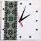 Ceas motiv traditional verde, galben si vernil cu negru, ceas perete 32025