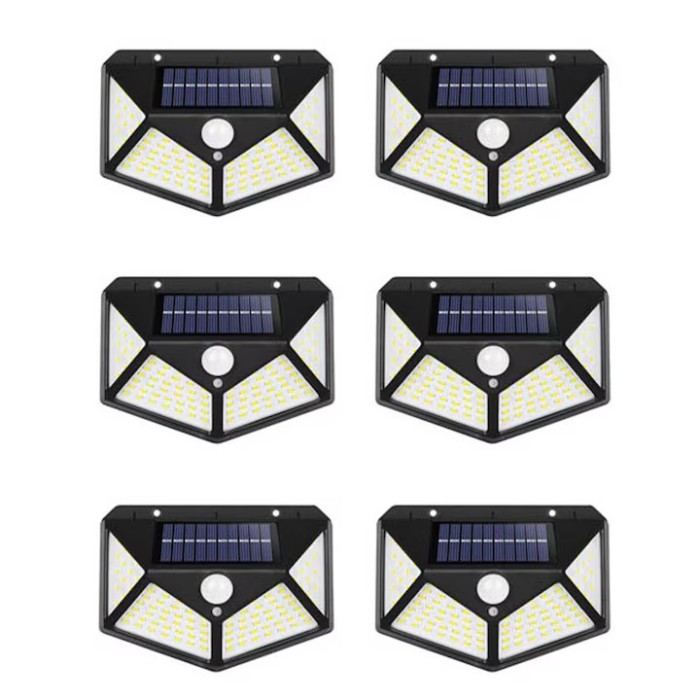 Lumini solare de exterior, OEM, set de 6 piese, senzor de miscare, energie solara reincarcabila, iluminat stradal cu economie de energie, iluminare de