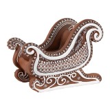 Cumpara ieftin Sanie Craciun decorativa polirasina maro alba 20x12x15 cm