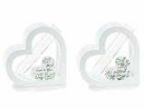 Cumpara ieftin Set 2 vaze flori lemn multicolor Inima cm 12 x 3,5 x 12 H