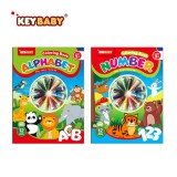 Set 2 Carti de Colorat Educationale, Alfabetul si Numerele, 24 culori cerate incluse + 3 ani, Oem