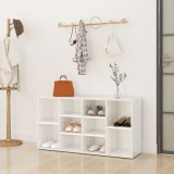 VidaXL Banchetă pantofar alb extralucios 103x30x54,5 cm lemn prelucrat