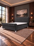 Pat Silver 160x200 cm Catifea Gri Inchis Somiera Inclusa