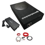 Subwoofer pasiv SLIM single Phoenix Gold, amplificator monobloc BassCore si cablaj de alimentare CarStore Technology