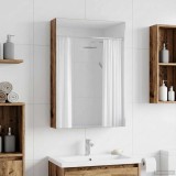 vidaXL Dulap cu oglindă pentru baie Lemn vechi 40 x 10,5 x 60,5 cm 889029