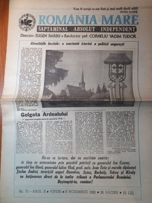 ziarul romania mare 8 noiembrie 1991 foto