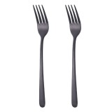 Furculite din Otel Inoxidabil Negre Matte, 21 cm, Set de 2 Bucati, CMCLASS