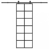 Ușă glisantă cu set feronerie, 76x205 cm, sticlă ESG/aluminiu