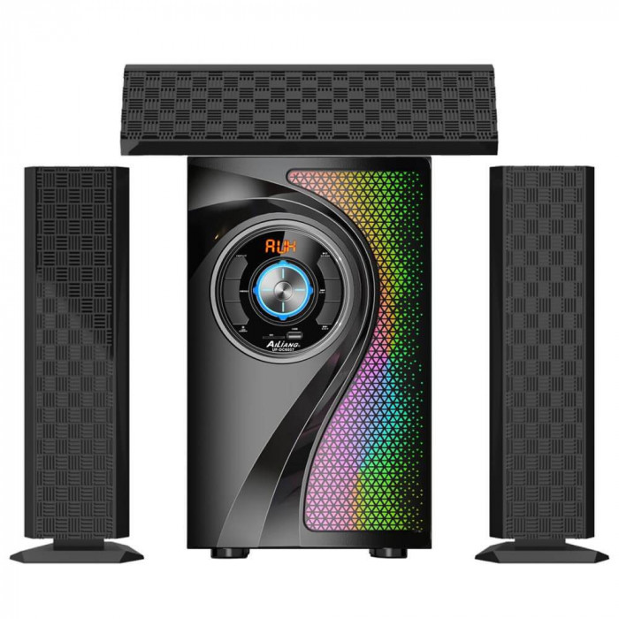 Sistem audio 3.1, subwoofer, 60W RMS, lumini LED RGB, Bluetooth, USB, MP3,